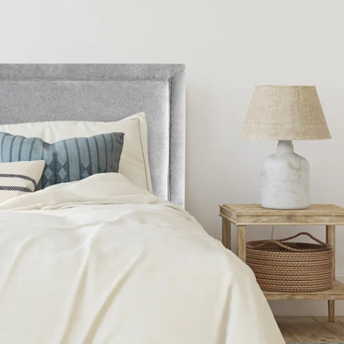 Respaldo de Cama Flat Frame Vivo Lino Gris Plata