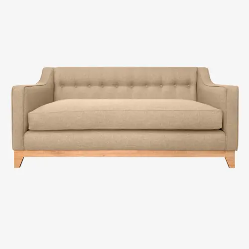 Sofá Dublín Curvo 3 Cuerpos 190x80 cm Lino Beige Mega Promo