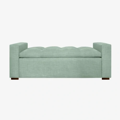 Banqueta Bául Milano Lino Verde Jeans