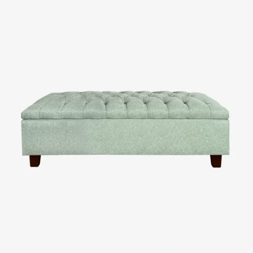 Banqueta Baúl Praga Lino Verde Jeans