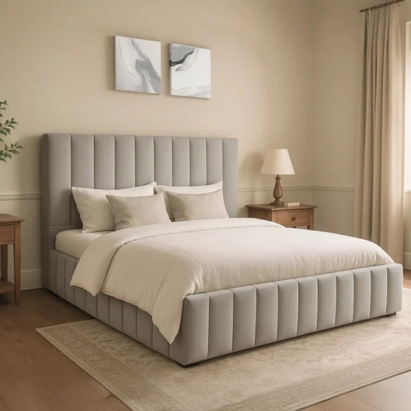 Cama Tubular Lino Gris Plata