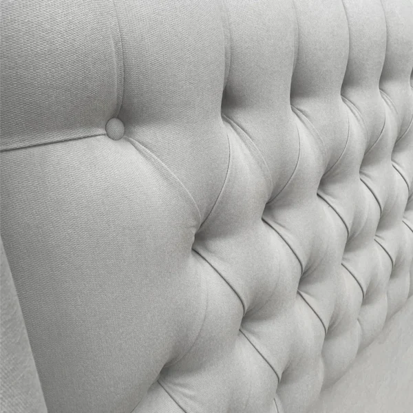 Respaldo de Cama Capitoné Wing Recto Lino Gris Plata - Imagen 2