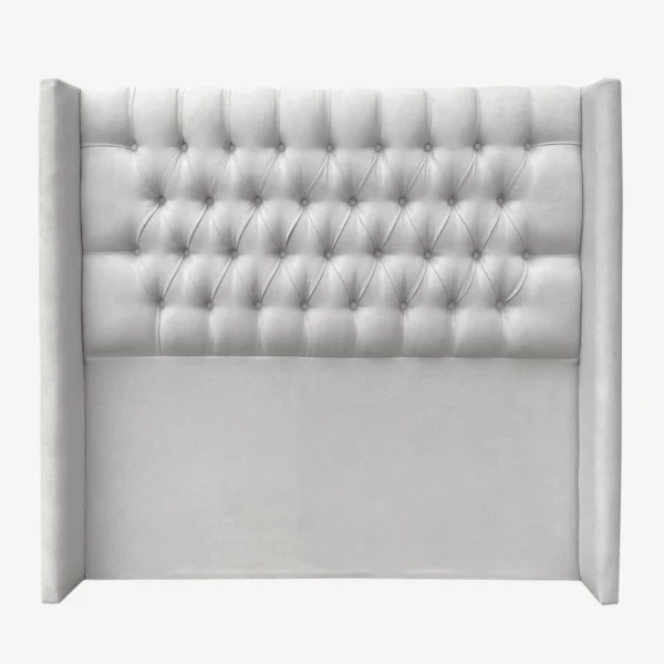 Respaldo de Cama Capitoné Wing Recto Lino Gris Plata - Imagen 3