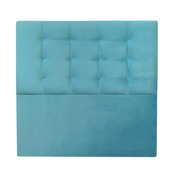 Respaldo de Cama Botoné Premium 2 Plazas Felpa Turquesa