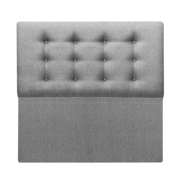 Respaldo de Cama Botoné Premium 2 Plazas Lino Gris