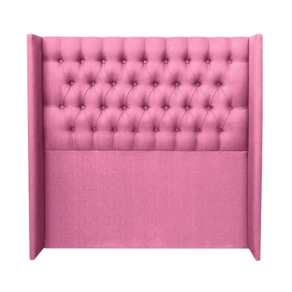 Respaldo de Cama Capitoné Wing Recto 2 Plazas Lino Rosado
