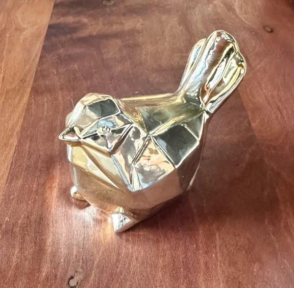 Pájaro Metalizado Dorado Mediano