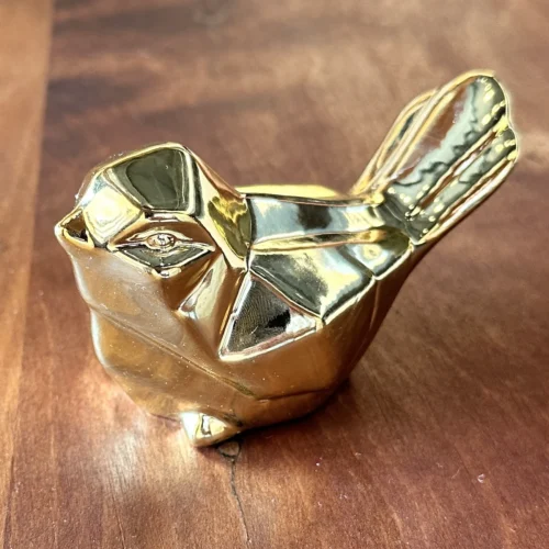Pájaro Metalizado Dorado Pequeño