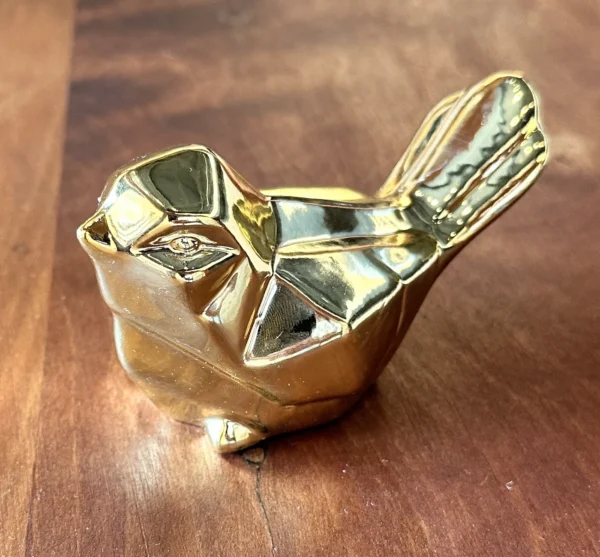 Pájaro Metalizado Dorado Pequeño