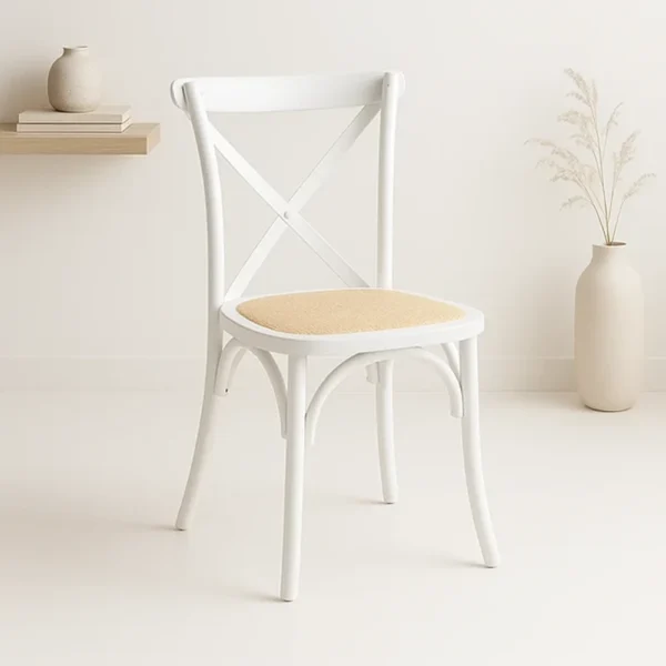 Silla Crossback Madera Blanca - Imagen 2