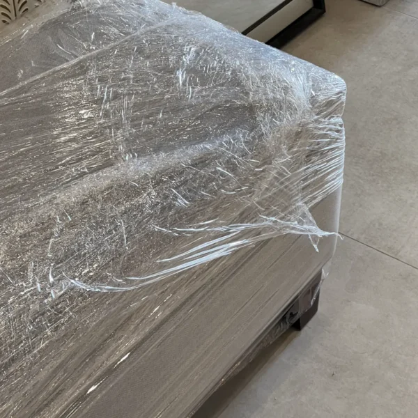 Banqueta Baúl Flat Lino Gris Plata 140x45 cm Cyber - Imagen 2