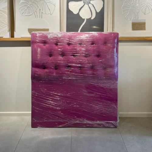 Respaldo Capitoné Premium 1.5 Plaza Lino Fucsia Cyber