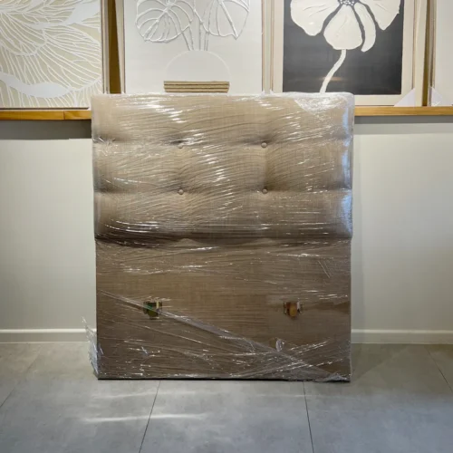 Respaldo Botoné Premium 1.5 Plaza Lino Beige Cyber