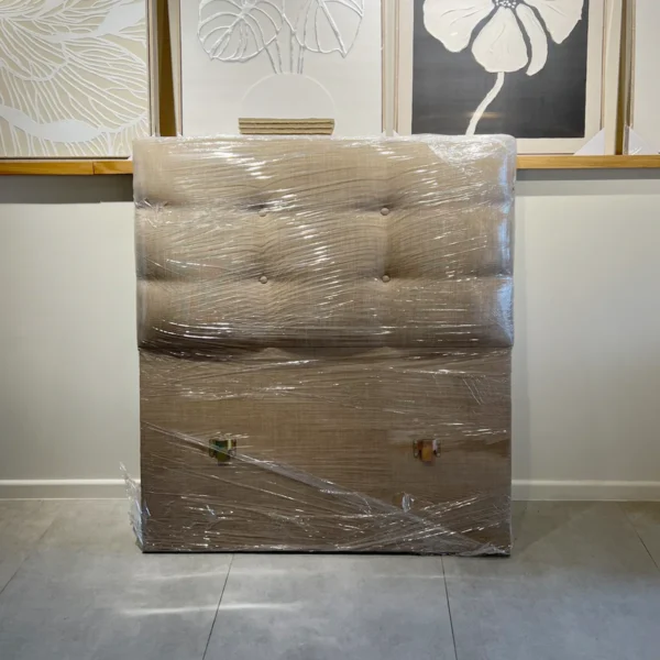 Respaldo Botoné Premium 1.5 Plaza Lino Beige Cyber