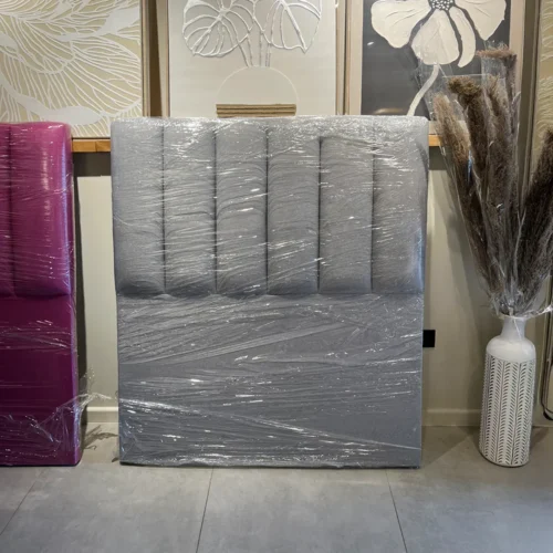 Respaldo Tubular 1.5 Plaza Lino Gris Plata Cyber