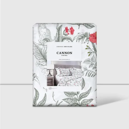 Sábanas 1.5 Plazas 200 Hilos Estampada Mangoa 60% Algodón Cannon Home