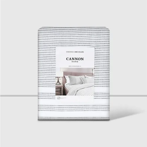 Sábanas 2 Plazas 200 Hilos Estampada Noir 60% Algodón Cannon Home