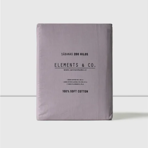 Sábanas 2 Plazas 200 Hilos Lila 100% Algodón Element & Co