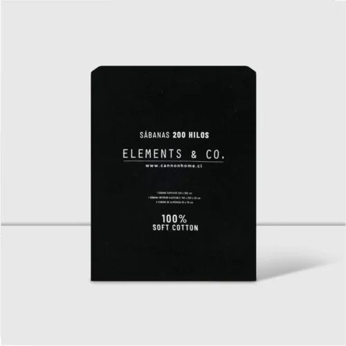 Sábanas 2 Plazas 200 Hilos Negro 100% Algodón Element & Co