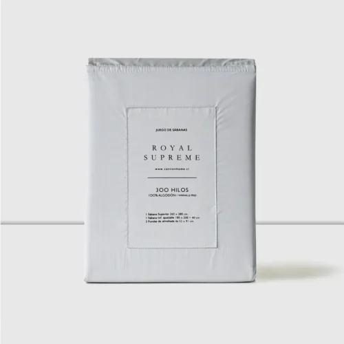 Sábanas 2 Plazas 300 Hilos Liso Ice 100% Algodón Royal Supreme