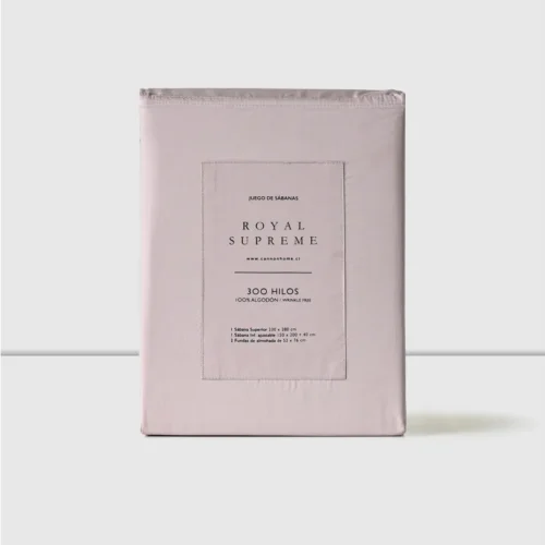 Sábanas 2 Plazas 300 Hilos Liso Rosa 100% Algodón Royal Supreme