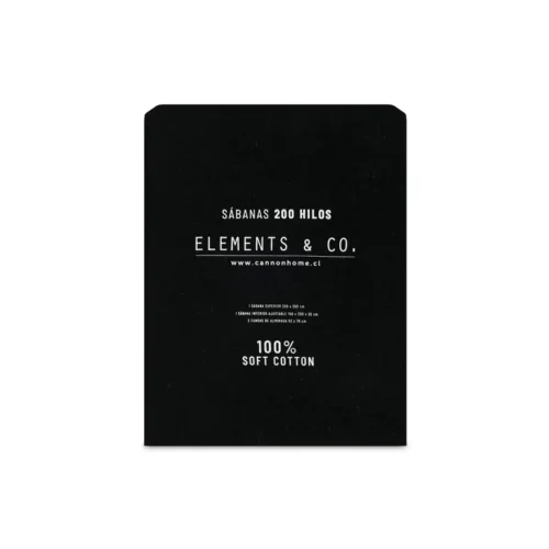Sábanas King 200 Hilos Negro 100% Algodón Element & Co