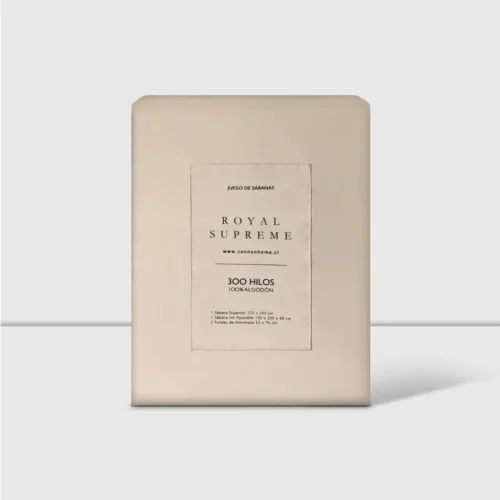 Sábanas Super King 300 Hilos Liso Beige 100% Algodón Royal Supreme