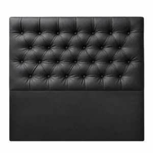 Respaldo de Cama Capitoné Premium Ecocuero Negro
