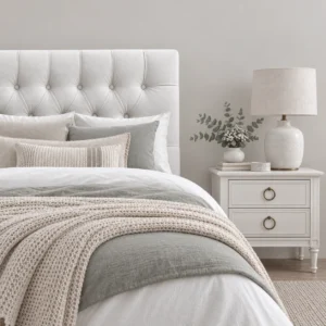 Respaldo de Cama Capitoné Premium Felpa Crudo
