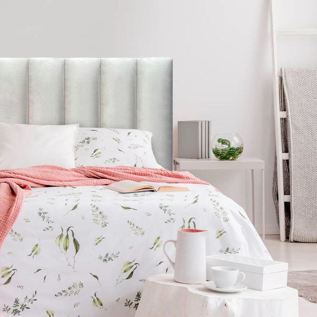 Respaldo de Cama Tubular Vertical Felpa Crudo
