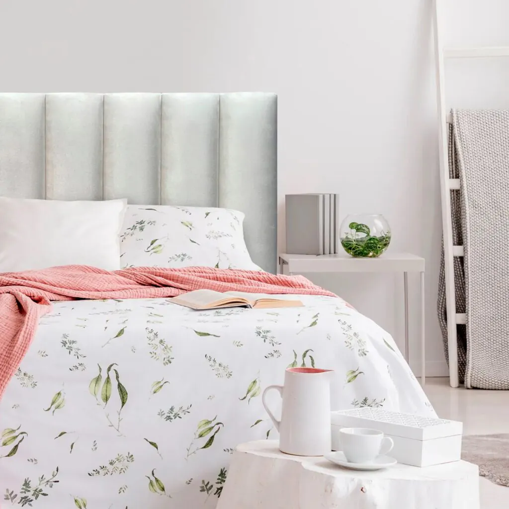 Respaldo de Cama Tubular Vertical Felpa Crudo