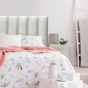 Respaldo de Cama Tubular Vertical Felpa Crudo