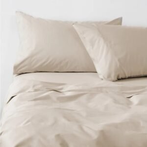 Sábanas Super King 300 Hilos Liso Beige 100% Algodón Royal Supreme