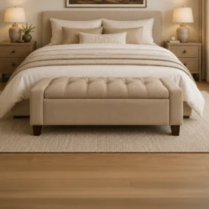 Banqueta Bául Atenea Lino Beige