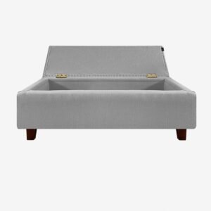 Banqueta Baúl Flat Lino Gris Plata