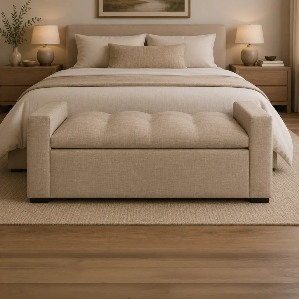 Banqueta Baúl Milano Lino Beige