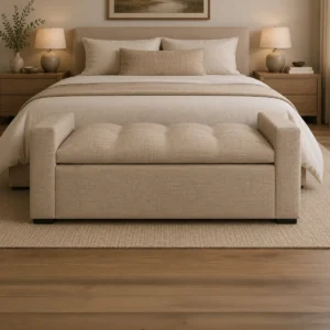 Banqueta Bául Milano Lino Beige