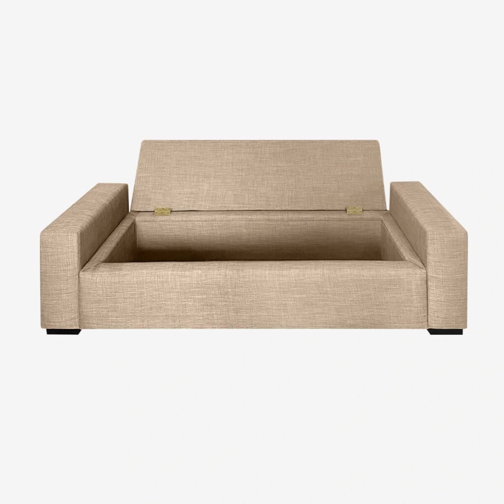 Banqueta Bául Milano Lino Beige
