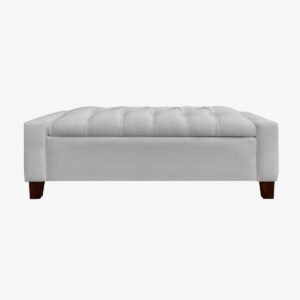 Banqueta Bául Atenea Lino Gris Plata