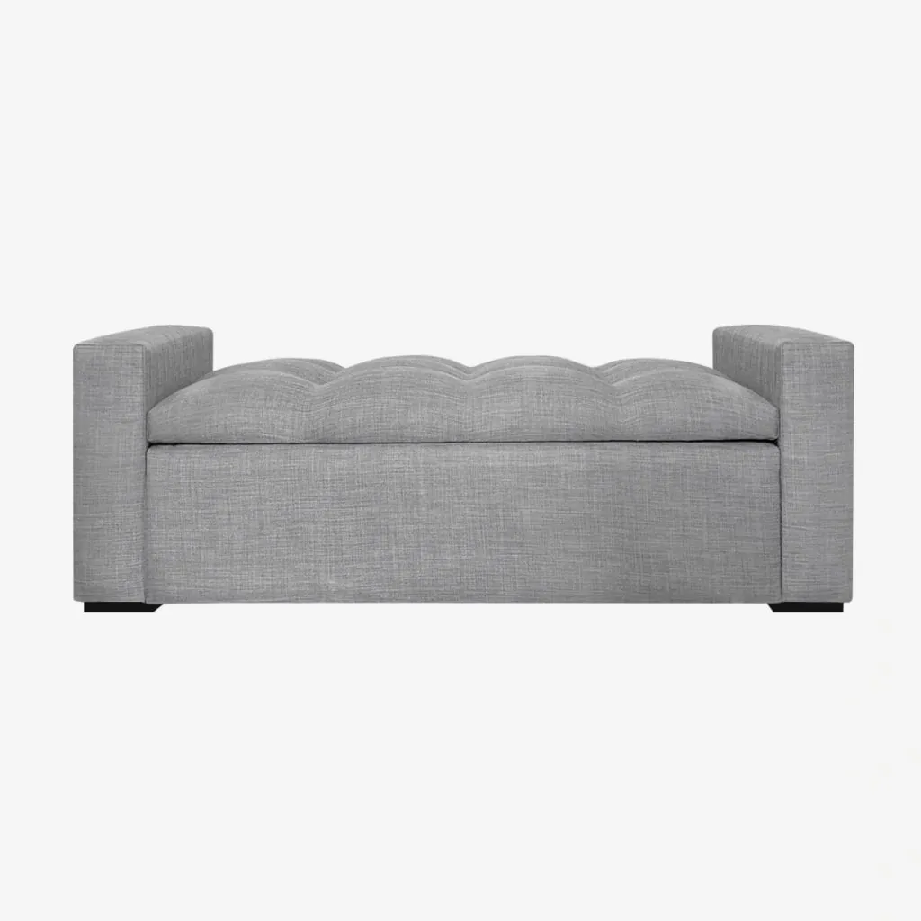Banqueta Bául Milano Lino Gris Plata