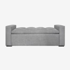 Banqueta Bául Milano Lino Gris Plata