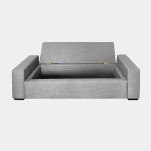 Banqueta Bául Milano Lino Gris Plata