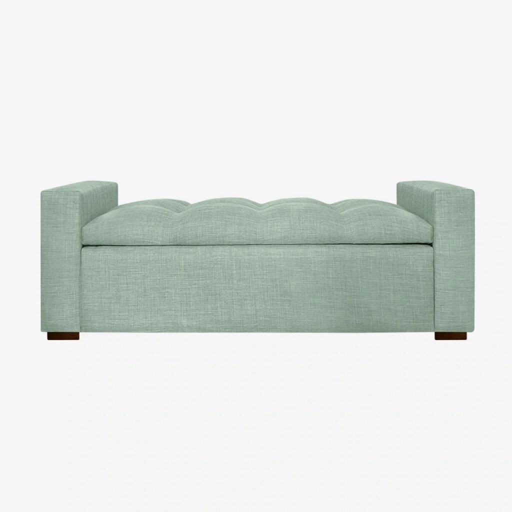 Banqueta Bául Milano Lino Verde Jeans