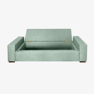 Banqueta Bául Milano Lino Verde Jeans