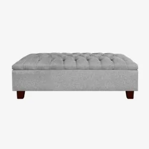 Banqueta Baúl Praga Lino Gris Plata
