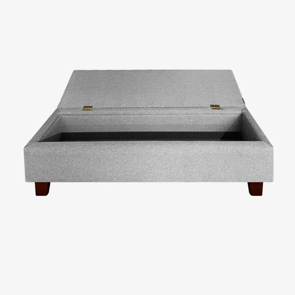 Banqueta Baúl Praga Lino Gris Plata