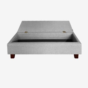 Banqueta Baúl Praga Lino Gris Plata