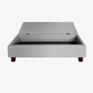 Banqueta Baúl Praga Lino Gris Plata