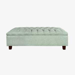 Banqueta Baúl Praga Lino Verde Jeans