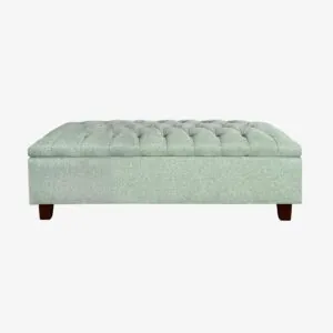 Banqueta Baúl Praga Lino Verde Jeans